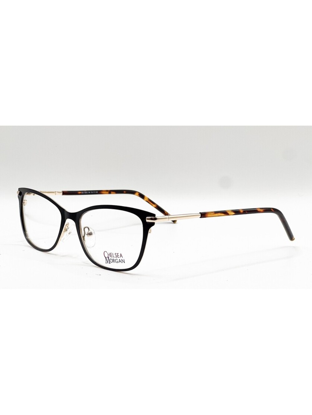 Chelsea Morgan CM 8000 BK Black Rectangle Authentic Eyeglass Frames 53-17